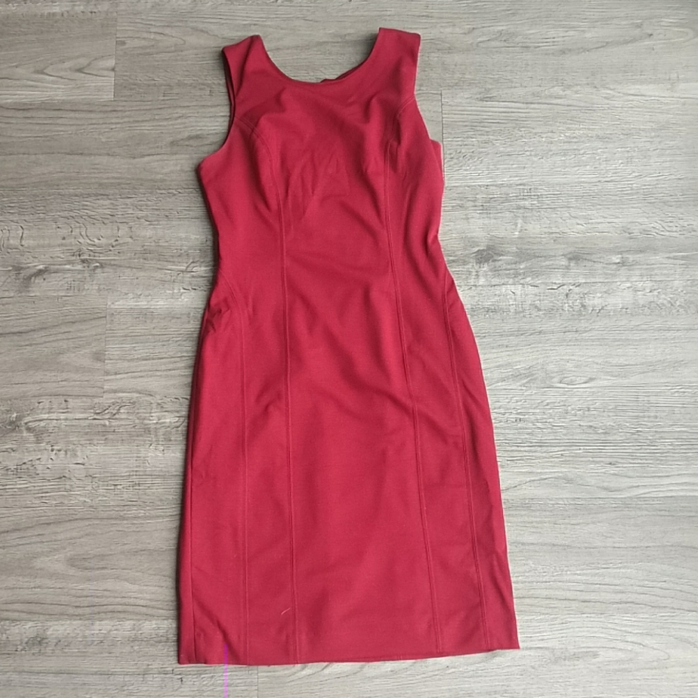 Banana Republic Red Sheath Dress w/ V Neck Back